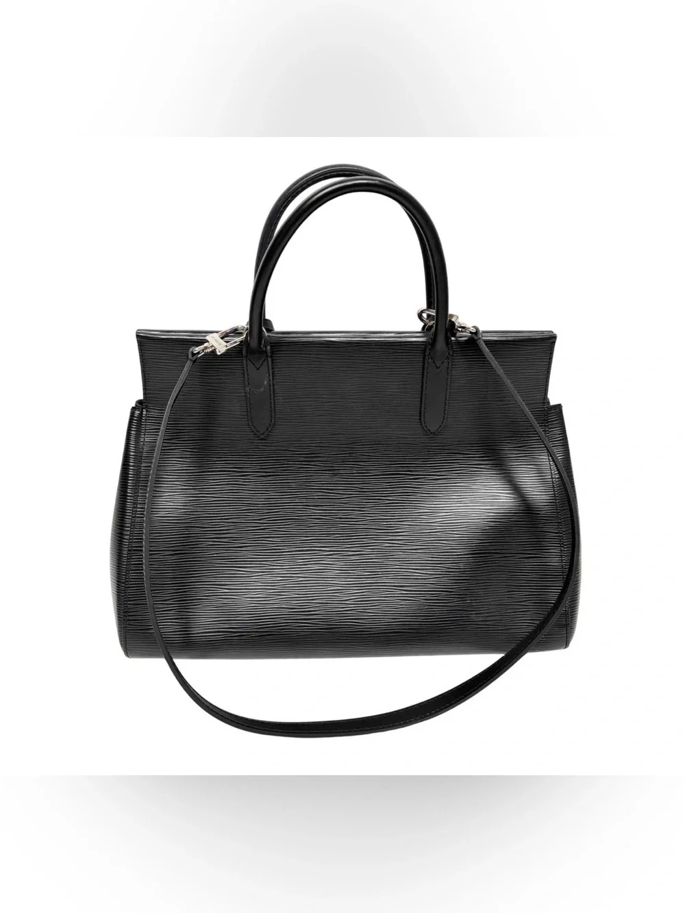 Louis Vuitton Black Epi Leather Marly MM Satchel Handbag Authentic